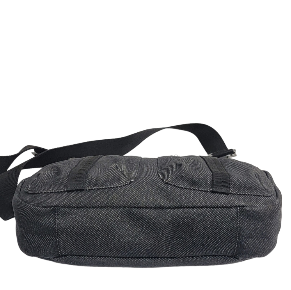 ⭐GUCCI Black Denim Canvas and Leather Crossbody Bag 101620 - Picture 4 of 11